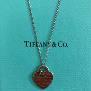 Tiffany script pendant and silver chain (16”)